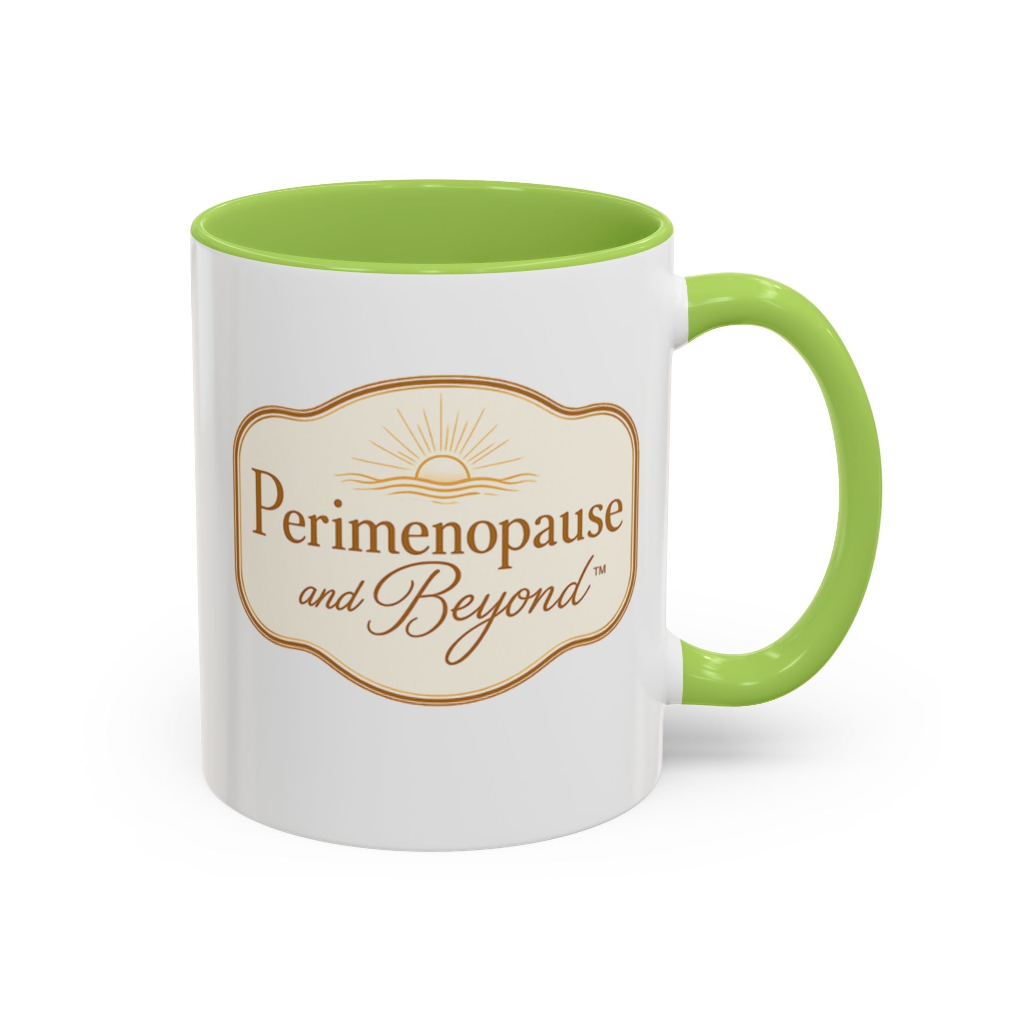 Perimenopause and Beyond™ Accent Coffee Mug — Empowering Women’s Morning Cup
